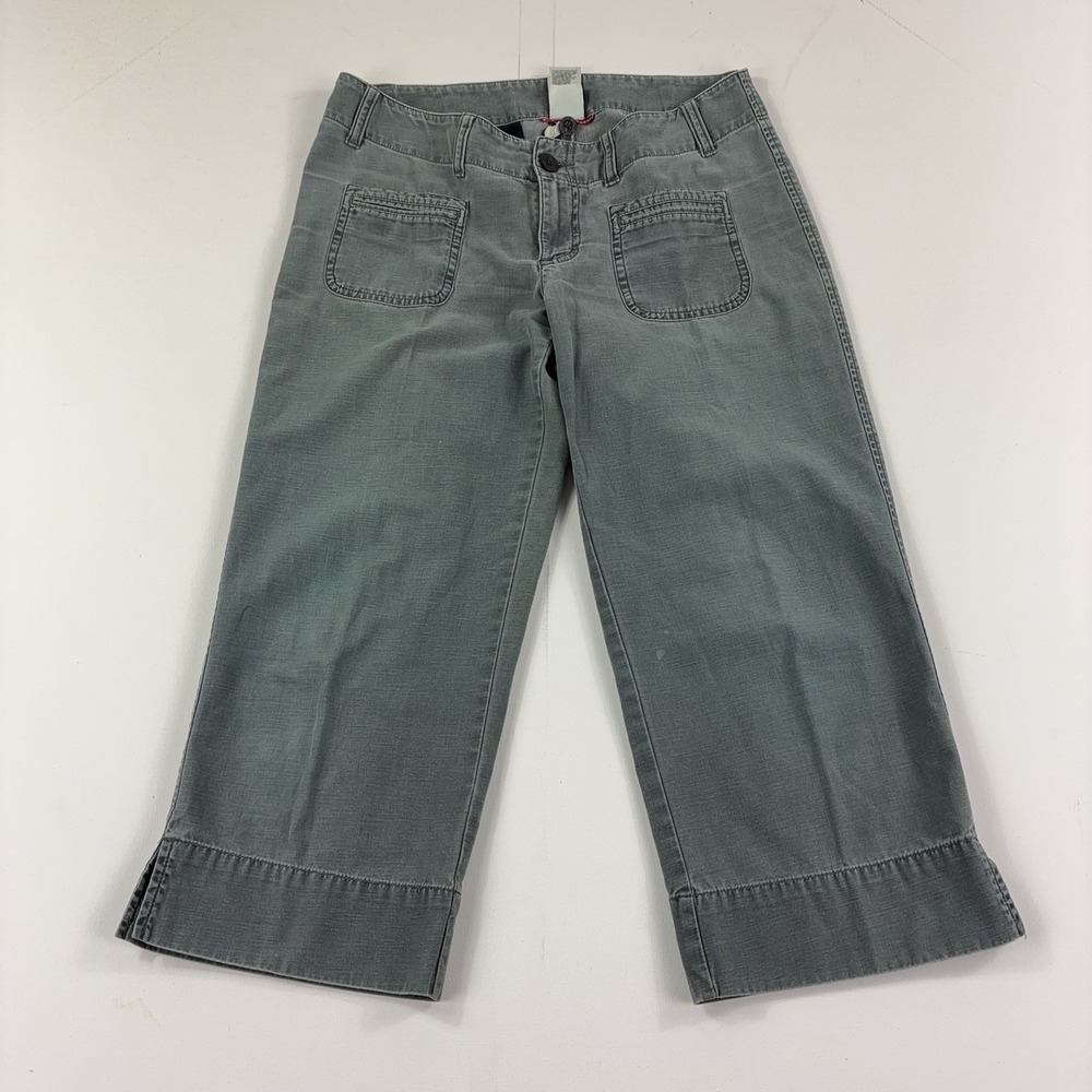The North Face Pants Womens 33 Gray Cropped Wide Leg Cotton Twill Casual